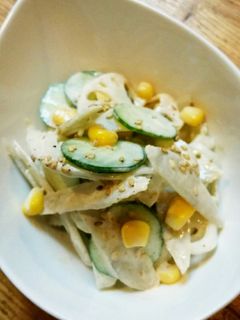 蓮根とゴボウのシャキシャキ食感サラダ-レシピのメイン写真