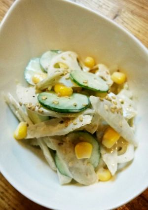 蓮根とゴボウのシャキシャキ食感サラダ-レシピのメイン写真