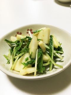 水菜とりんごのサラダ-レシピのメイン写真