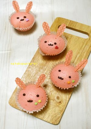 デコ苦手でも☆簡単うさぎちゃん蒸しパン-レシピのメイン写真
