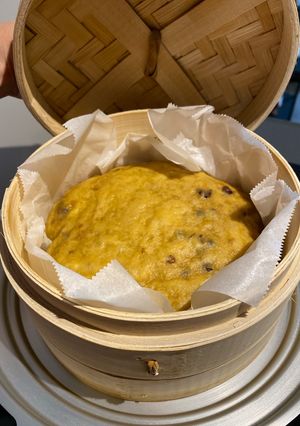蒸籠で米粉蒸しパン(かぼちゃ小豆)-レシピのメイン写真