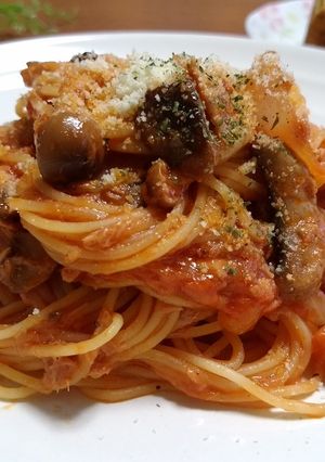 きのことツナのまったりナポリタン-レシピのメイン写真