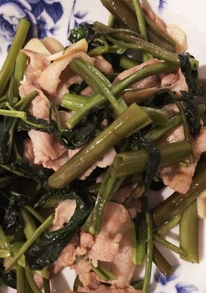 空芯菜と豚肉のオイスターソース炒め-レシピのメイン写真