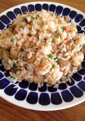 コリコリエリンギと鮭フレークの炒飯-レシピのメイン写真