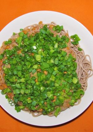 「自然薯納豆ネギ蕎麦」-レシピのメイン写真