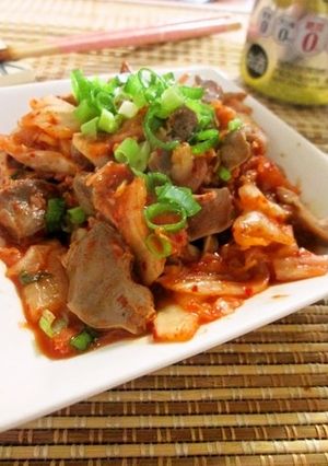 砂肝の塩ニンニク炒めのキムチ和え-レシピのメイン写真