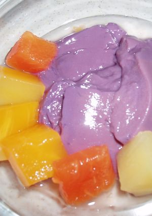カシス豆腐？！たっぷりフルーツと一緒に♪-レシピのメイン写真