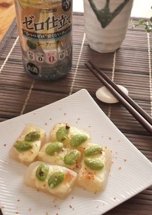 こんにゃくカナッペ　ガーリック枝豆チーズ-レシピのメイン写真