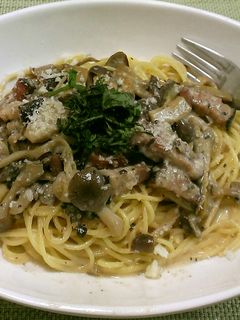 きのこたっぷり!クリームパスタ-レシピのメイン写真