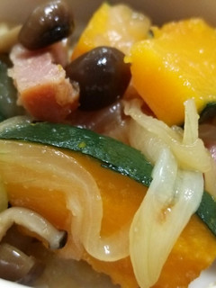 かぼちゃベーコン玉しめじ☆からし醤油煮-レシピのメイン写真