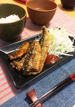さんまの蒲焼き甘辛コチュジャンだれ-レシピのメイン写真