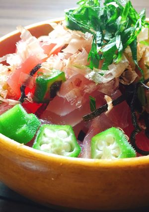 マグロとオクラの塩昆布和え-レシピのメイン写真
