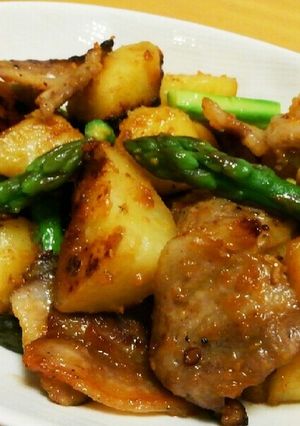 豚肉とジャガイモの焦がし味噌ニンニク炒め-レシピのメイン写真