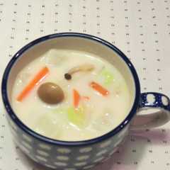 รูปของ 白菜のミルク味噌スープ♪