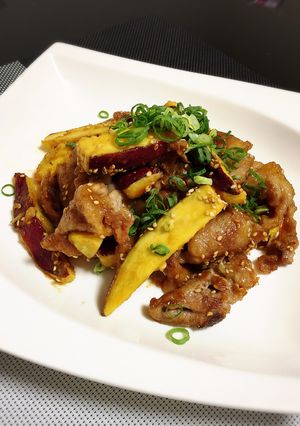 ご飯もりもり！さつま芋と豚肉の甘辛味噌-レシピのメイン写真