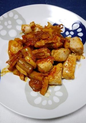 ダイエット！ムネ肉とレンコンのキムチ炒め-レシピのメイン写真