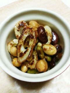 簡単1品☆竹輪と大豆のマヨ醤油炒め*-レシピのメイン写真