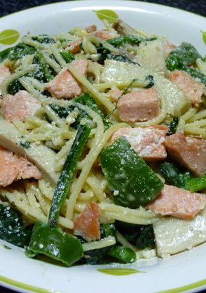 鮭とほうれん草のクリームパスタ-レシピのメイン写真