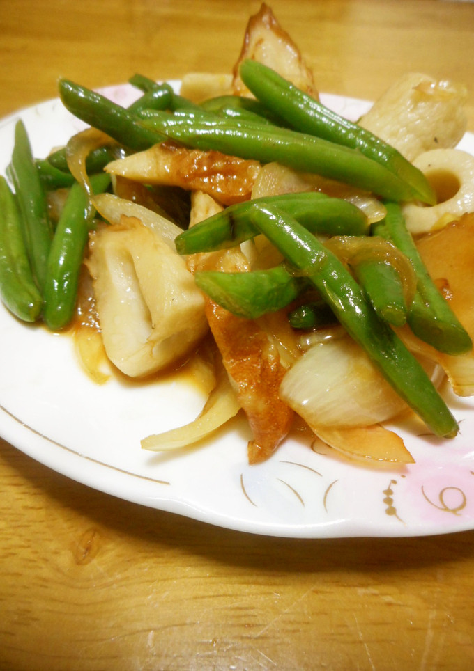 ちくわといんげんとたまねぎの炒め物-レシピのメイン写真
