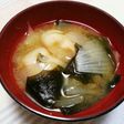 我が家のお味噌汁、ミョウガ入り♪