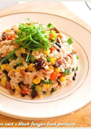 黑木耳鮪魚玉米鮮蔥拌飯．柯媽媽の植物燕窩-レシピのメイン写真