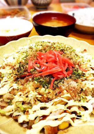 豚こまメイン簡単☆ダイエット！お好み焼き-レシピのメイン写真