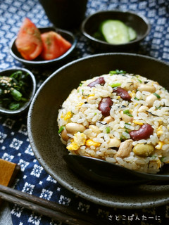豆とツナひじきの簡単チャーハン♪-レシピのメイン写真