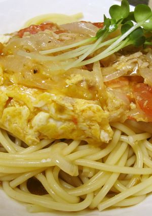 ふんわり卵のあんかけパスタ-レシピのメイン写真
