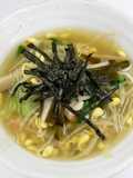 厚揚げと大豆モヤシのスープ