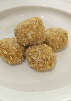離乳食★揚げないカボチャきなこコロコロ-レシピのメイン写真
