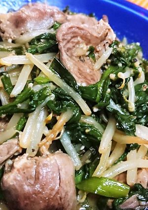 【鶏ハートとニラ・もやしのペッパー炒め】-レシピのメイン写真