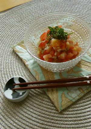シンプル和食　トマトの生姜和え　-レシピのメイン写真