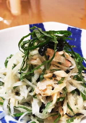 大葉と胡麻油香る♡ツナと大根の塩昆布和え-レシピのメイン写真