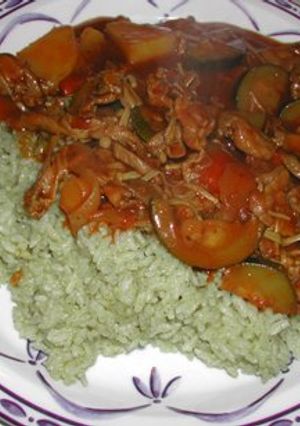 青汁炊き御飯で頂く夏野菜カレー♪-レシピのメイン写真