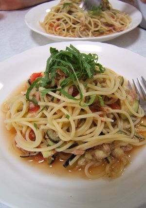 水ナスとトマトとツナの冷たいパスタ-レシピのメイン写真