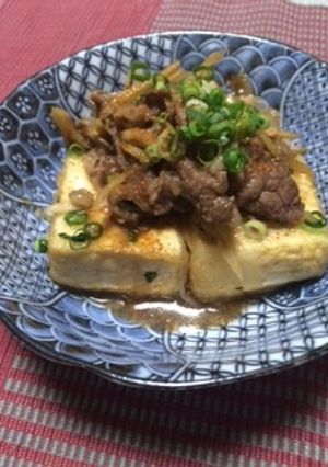 揚げ豆腐と牛肉の中華すき焼き風-レシピのメイン写真