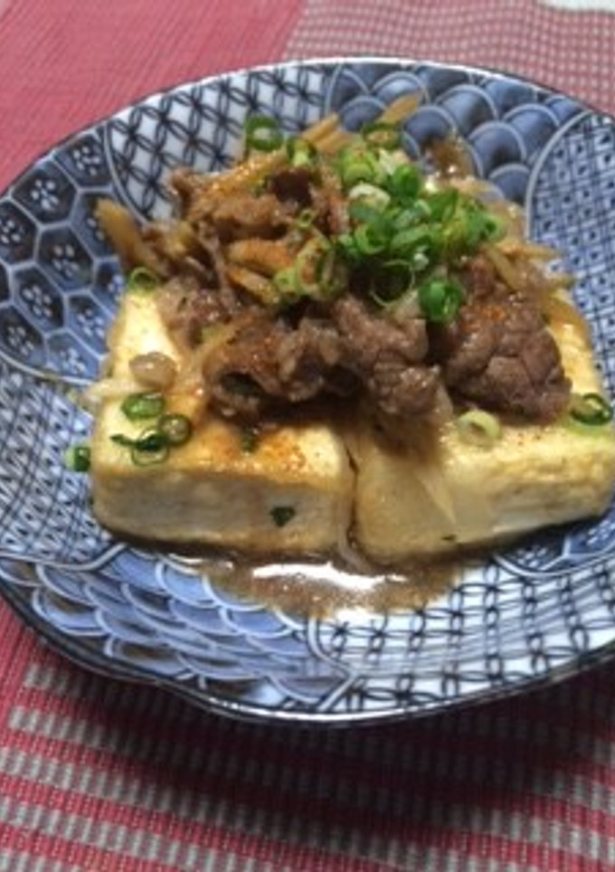 揚げ豆腐と牛肉の中華すき焼き風-レシピのメイン写真