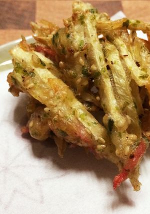 カラッと揚がる！お好み焼き粉でかき揚げ-レシピのメイン写真