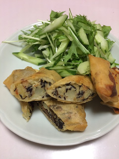 簡単‼️春巻の皮でひじきの煮物リメイク-レシピのメイン写真