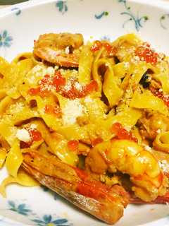 海老とイクラのトマトクリームパスタ-レシピのメイン写真