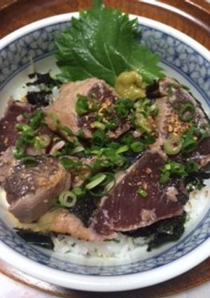 薬味たっぷり鰹のたたき寿司丼-レシピのメイン写真