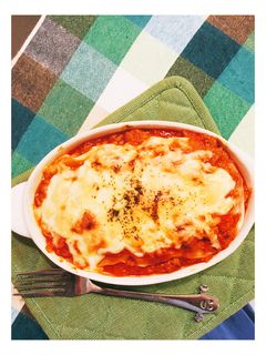 餃子の皮で♪こんがりチーズ簡単ラザニア✨-レシピのメイン写真