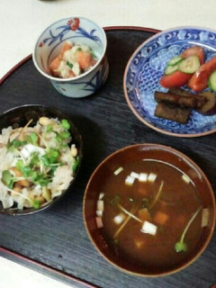 キノコご飯定食(血管ダイエット食925)-レシピのメイン写真