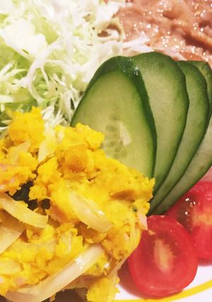 簡単)かぼちゃとクリームチーズの温サラダ-レシピのメイン写真