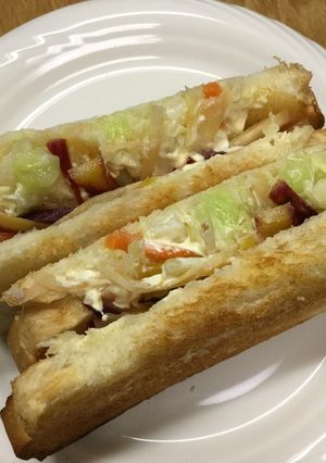 キャロットラペとキャベツ&ホットサンド-レシピのメイン写真