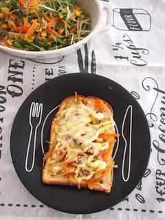 きんぴらごぼうトースト-レシピのメイン写真