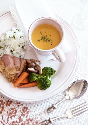 鴨肉のソテー オレンジソース添えのセット-レシピのメイン写真