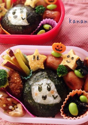 幼稚園 ハロウィンおばけ弁当テレサスター-レシピのメイン写真
