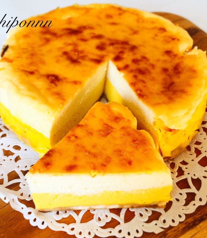 かぼちゃとサツマイモの2層チーズケーキ-レシピのメイン写真