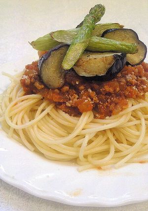 揚げナスのミートソーススパゲティ-レシピのメイン写真